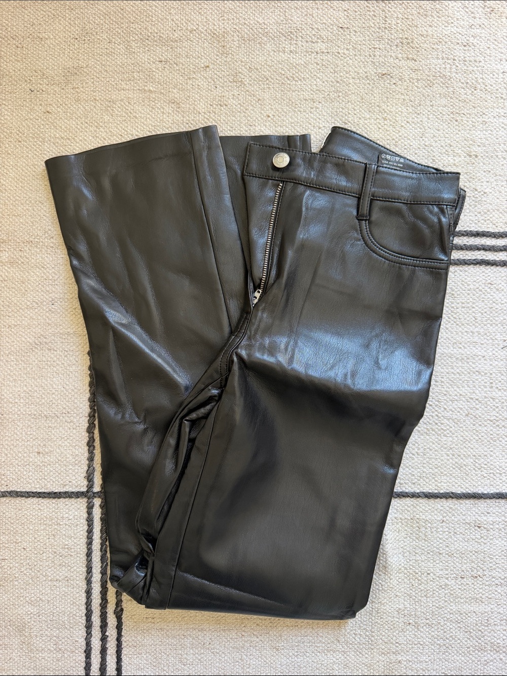 Wilfred Women's Black Faux Leather Pants